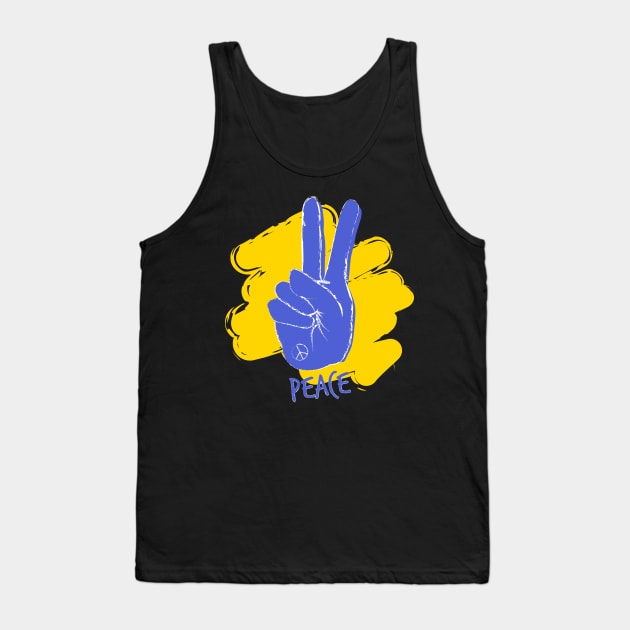 Peace Ukraine Tank Top by UniqueBoutiqueTheArt